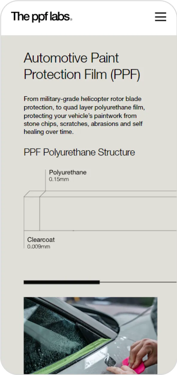 Precision, Artisan-designed Website for Automotive Protection